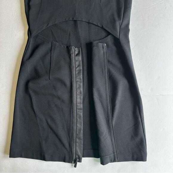 Theory Sheath Dress Bodycon Sleeveless Knit Open Back Black Womens 8 Event Party - Picture 5 of 11